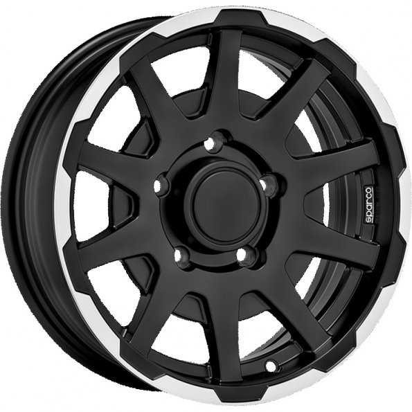SPARCO SPARCO DAKAR MATT BLACK LIP POLISHED+RIVETS